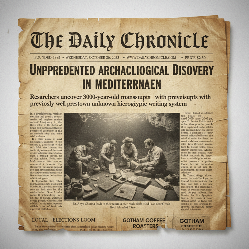 AI text rendering failure: newspaper headline with misspelled words AI generated newspaper with misspelled headline text showing diffusion model text rendering errors